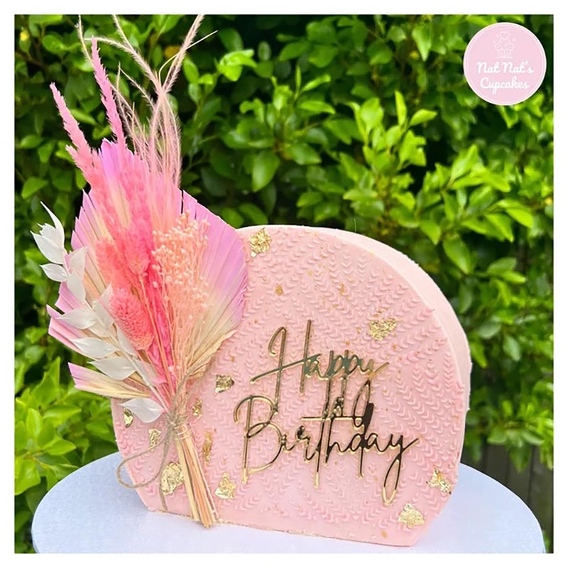 QPARTYFIRE 1PCS Happy Birthday Cake Topper Gold Mirror Acrylic Boy or Girl Cake Sign Decorations Birthday Cake Charm Supplies for Birthday Party Cake Dessert - Image 2